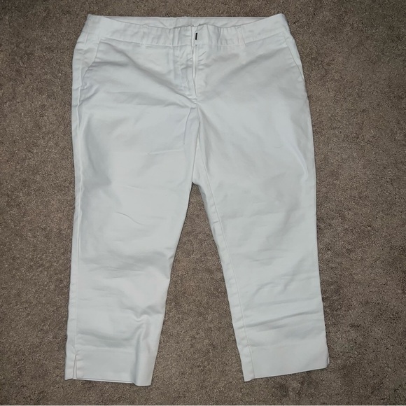 Adrienne Vittadini White Cropped Chinos Size 12 - Picture 2 of 8